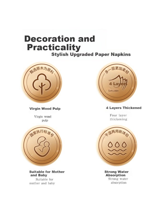 Diffuse Flowers Manhua Hanging Convenient 4-ply 350 Sheets*8 Packs Boxed Tissue Paper Hand Towel Napkin - Image 3