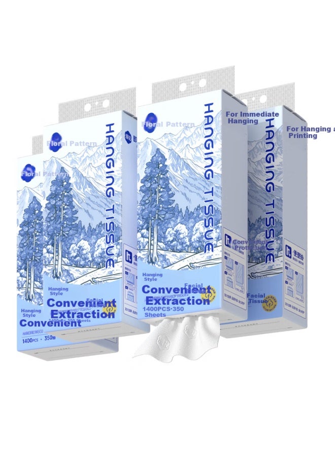 Diffuse Flowers Manhua Hanging Convenient 4-ply 350 Sheets*8 Packs Boxed Tissue Paper Hand Towel Napkin - Image 4