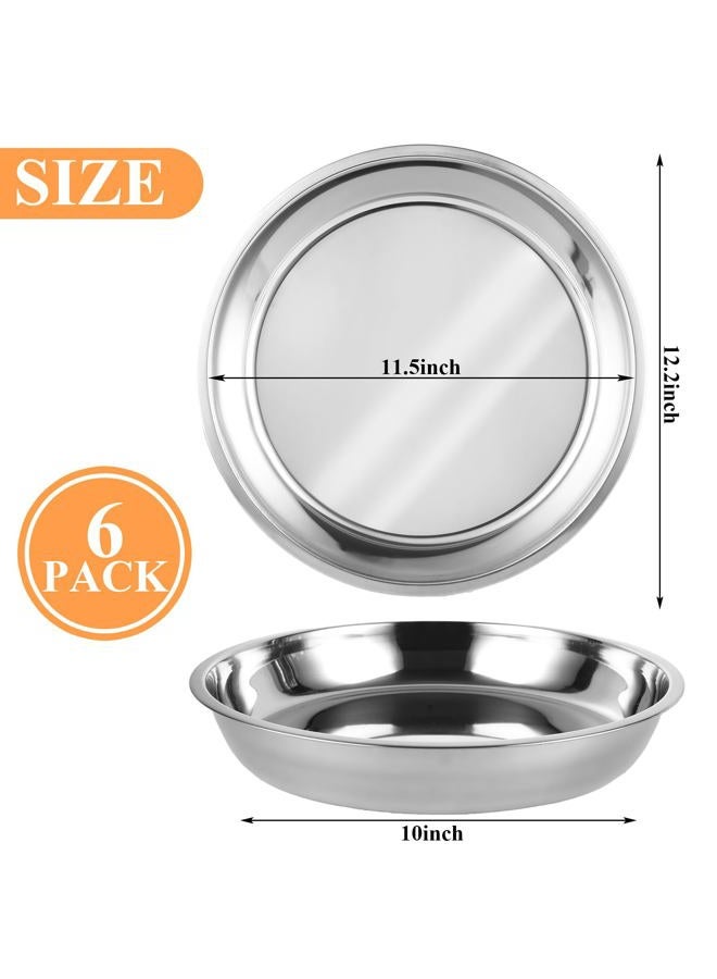 AKOLAFE 6 Pack Deep Dish Pizza Pan 12 Inch Stainless Steel Pizza Pan for Oven Large Pizza Plates Set Round Pizza Baking Sheet Metal Pizza Platter Personal Pizza Trays for Serving Cooking Grilling - Image 3
