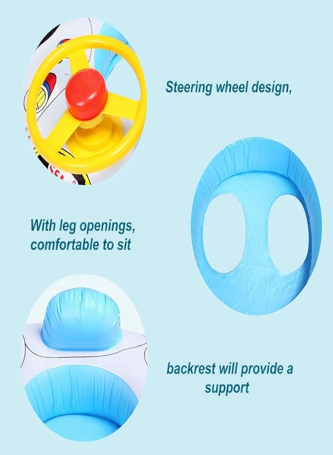 MUREN Kids Car Shape Swimming Tube Ring Air Blowing Inflatable Cartoon for Summers Holidays Vacations Pool Parties 2 6 Years Children Boy Girl Toddlers Birthday Present Returns Gift - Image 3