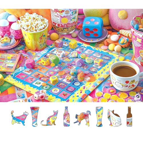 Blueforest 500 Piece Jigsaw Puzzle for Adults Colorful Board Game Scene Fun Challenging Puzzles 500 Pieces with Letters on Back Family Game Night Jigsaw Puzzle for Adults and Seniors 23x15 Inch - Image 1