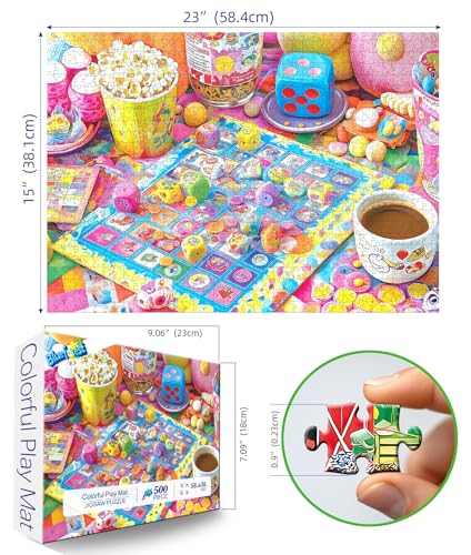 Blueforest 500 Piece Jigsaw Puzzle for Adults Colorful Board Game Scene Fun Challenging Puzzles 500 Pieces with Letters on Back Family Game Night Jigsaw Puzzle for Adults and Seniors 23x15 Inch - Image 5