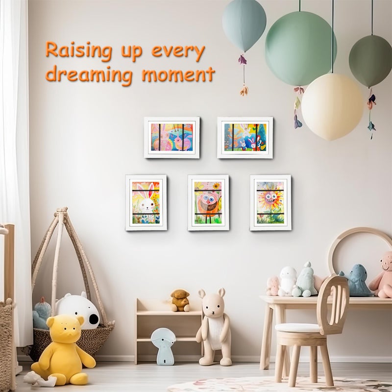 cratth [2-Pack] Kids Artwork Frames Changeable, 8.5 x 11-IN Frames for Kids Artwork, Front Opening Picture Frames, Home Decor, Up to 150 Pcs of Kids Art Frame, Craft Storage, Hanging Wall Decor, Art - Image 3