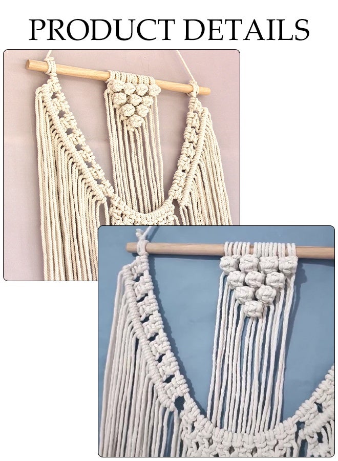 DUNISO Weaving Bohemia Tapestry，Wall Decoration  Tassel Wall Hanging，Cotton Rope Weaving Tapestry，Rugged，Suitable for Apartment, Nursery, Party Decorations, Nursery, Gallery, Wedding - Image 3