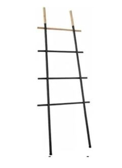 Generic Metal and Wood Blanket Ladder – 5-Tier Freestanding Decorative Rack for Towels and Throws – Modern Storage for Bathroom or Bedroom  - Image 1