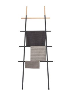 Generic Metal and Wood Blanket Ladder – 5-Tier Freestanding Decorative Rack for Towels and Throws – Modern Storage for Bathroom or Bedroom  - Image 2