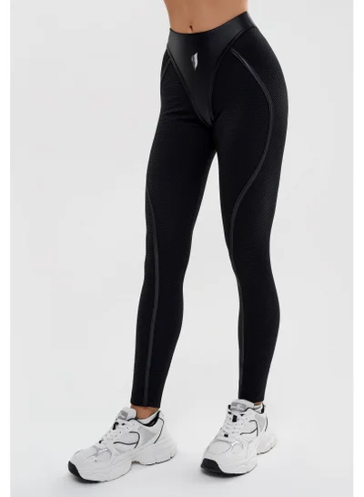 Bona Fide Bona Fide Premium V-Waist Sculpting Leggings for Women - High-Waisted Tummy Control Gym Tights - Professional Squat-Proof Workout Yoga Pants - Deep Black