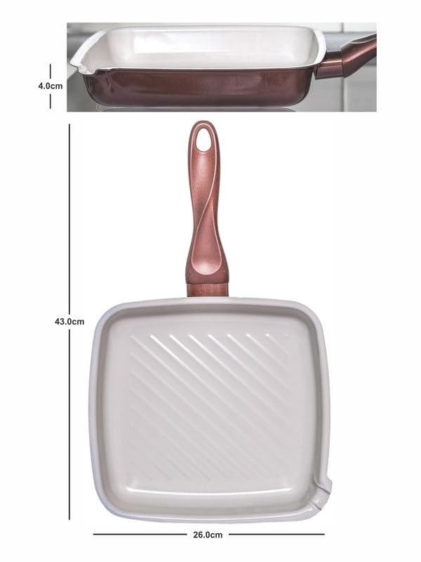 Goodhomes Ceramic Coated Non-Stick cookware 26cm Grill Pan CWCC26GP01 - Image 4