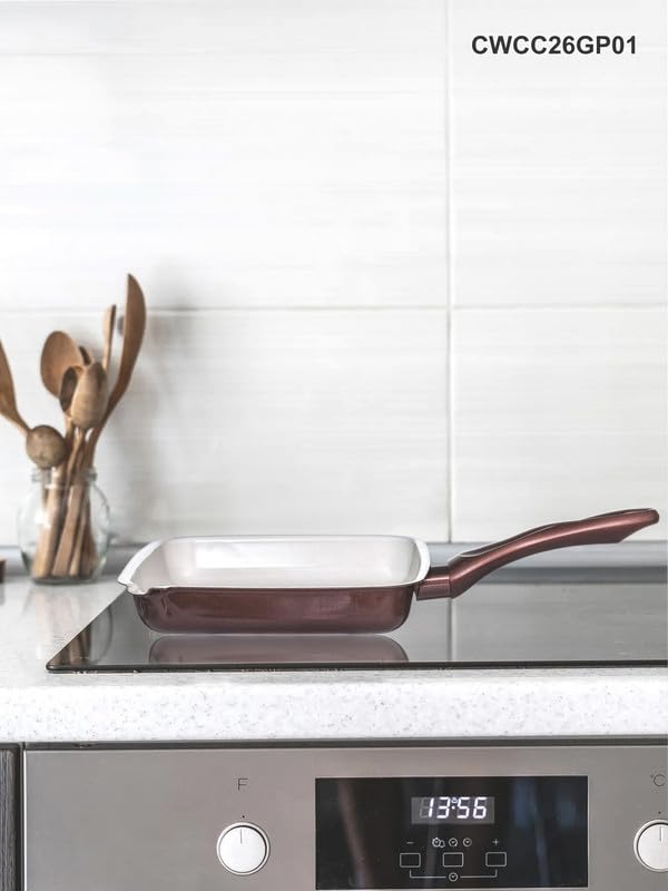 Goodhomes Ceramic Coated Non-Stick cookware 26cm Grill Pan CWCC26GP01 - Image 5