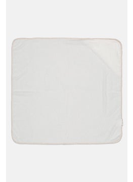 Rabbit + Bear Toddlers Boy Hooded Towel, Cream  - Image 2