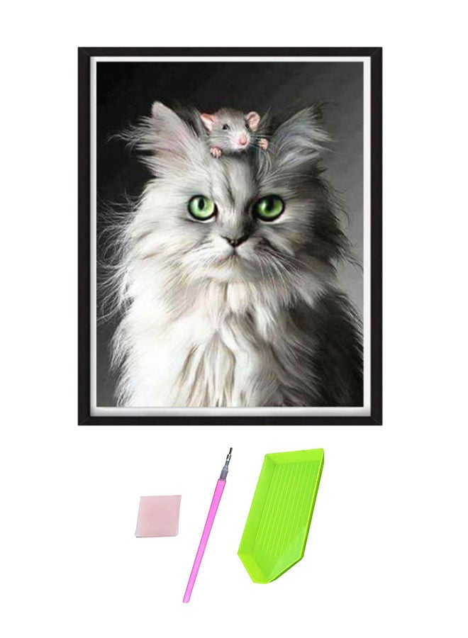 Premium Full Drill DIY Diamond Painting Kit Pink/Green/White - Image 1