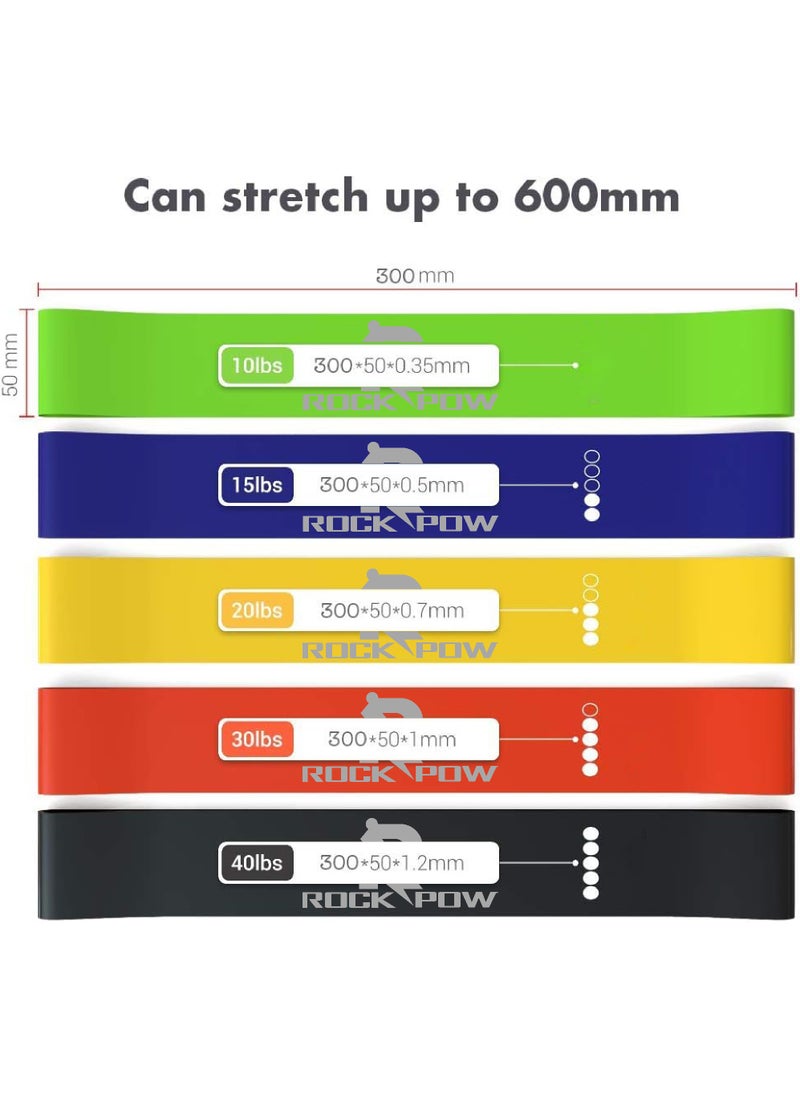 Rock Pow Resistance Bands Set for Men and Women, Pack of 5 Different Levels Elastic Band for Home Gym Long Exercise Workout – Great Fitness Equipment for Training, Yoga  - Image 5