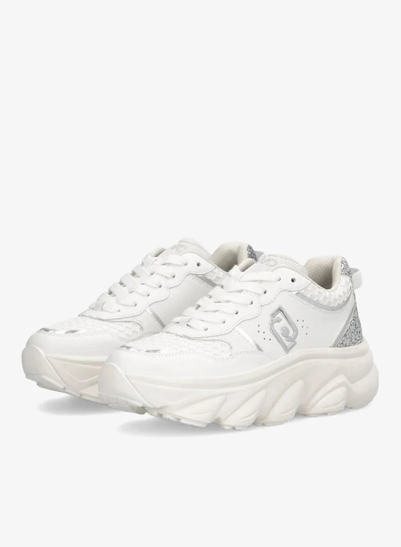 ليو جو أحذية رياضية جلد سميك لامعة