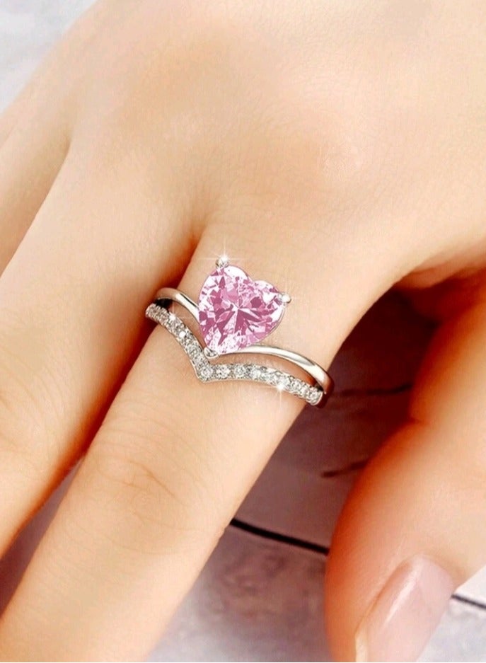 Trendy Silver Plated Ring For Women Size 5 - Image 1