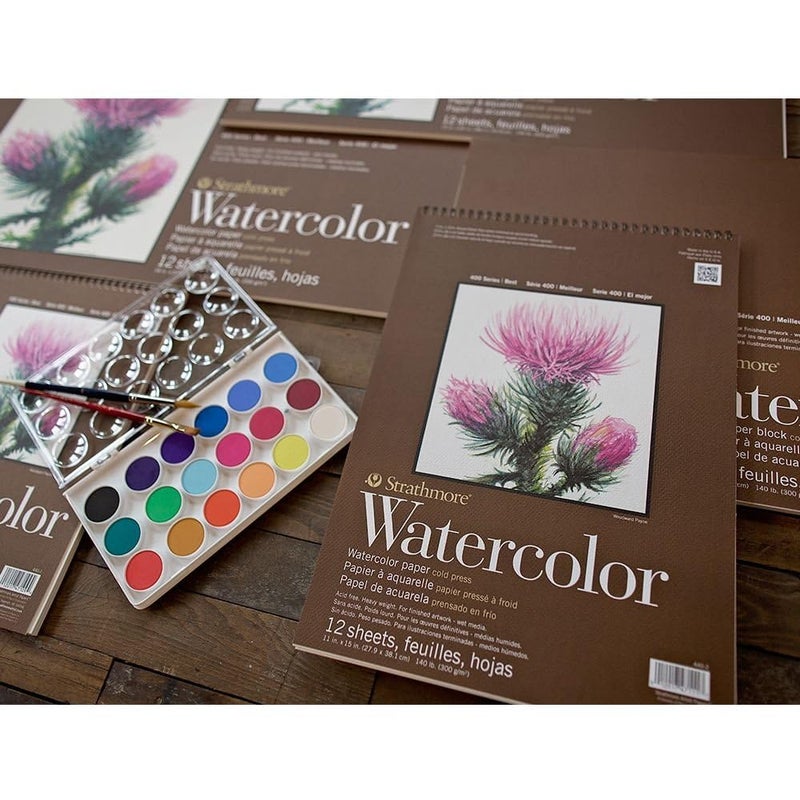 Strathmore P440-3 Watercolor Pad, 12"x18" Wire Bound, 12 Sheets - Image 2