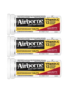 Airborne AirBorne, Immune Support Supplement, Very Berry, 3 Tubes, 10 Effervescent Tablets Each  - Image 3