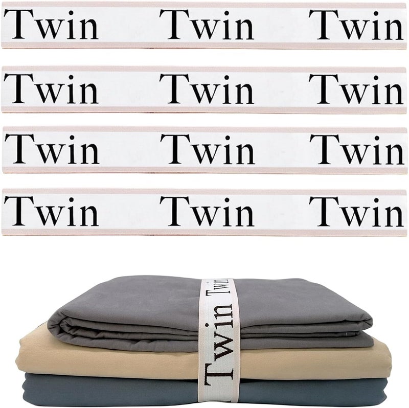 Maletnd Store 4 Pieces Bed Sheet Organizer Bands, Sheet Organizers and Storage Label Bands, Sheets Organizer for Closet, Sheet Label for Bedding, Sheet Keepers Linen Labels Bedding Bands (Pink, 4Pcs Twin) - Image 1