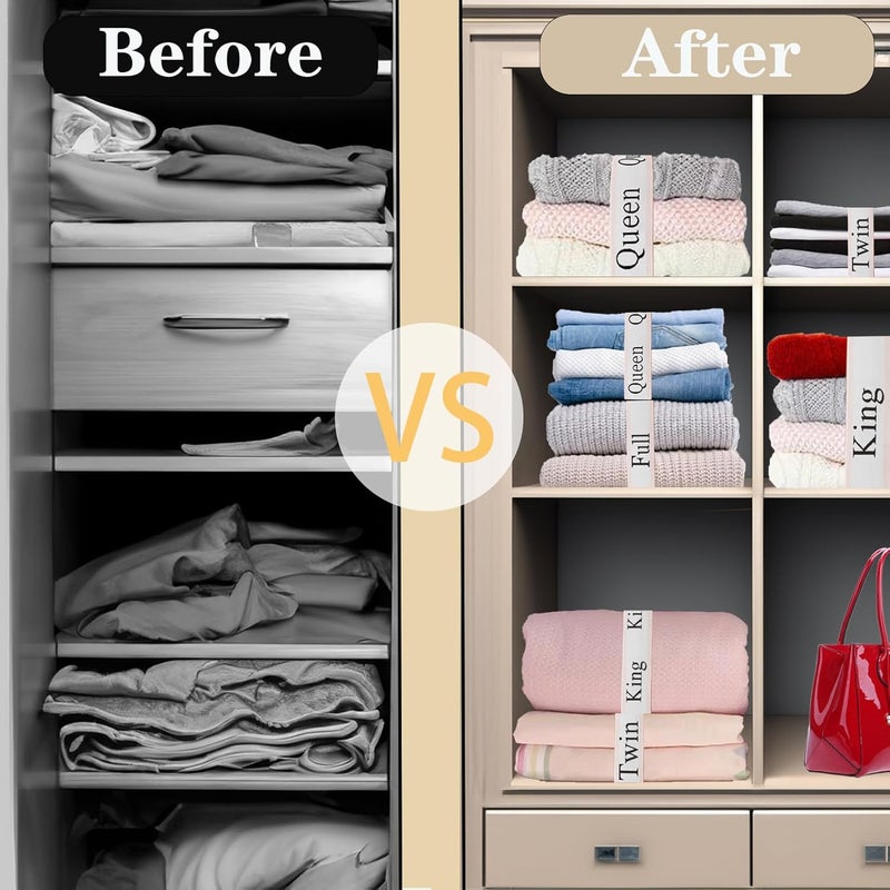Maletnd Store 4 Pieces Bed Sheet Organizer Bands, Sheet Organizers and Storage Label Bands, Sheets Organizer for Closet, Sheet Label for Bedding, Sheet Keepers Linen Labels Bedding Bands (Pink, 4Pcs Twin) - Image 2
