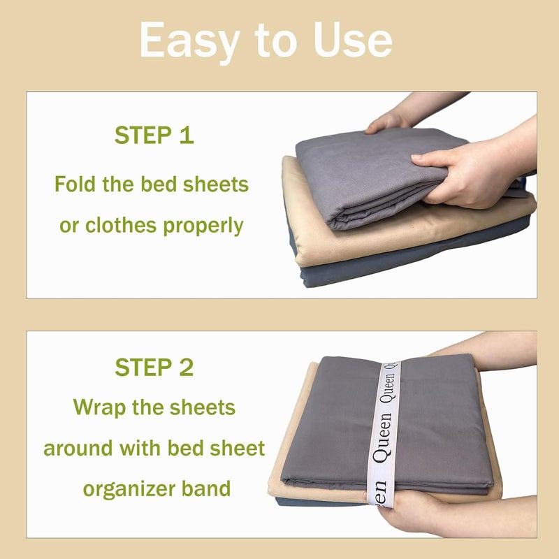 Maletnd Store 4 Pieces Bed Sheet Organizer Bands, Sheet Organizers and Storage Label Bands, Sheets Organizer for Closet, Sheet Label for Bedding, Sheet Keepers Linen Labels Bedding Bands (Pink, 4Pcs Twin) - Image 3