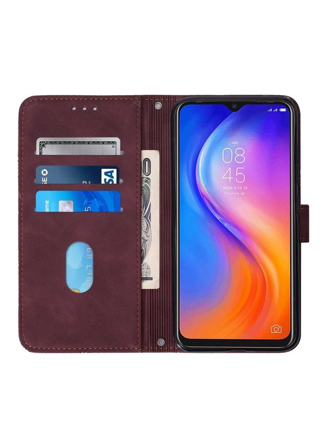 جراب هاتف Tecno Spark 5 Air / Spark 6 Air Crossbody مصنوع من الجلد المنقوش ثلاثي الأبعاد