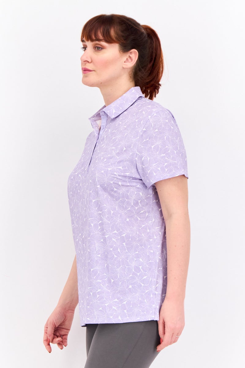 PUMA Women Sportswear Fit Short Sleeve Golf Polo Shirts, Lavender - Image 2