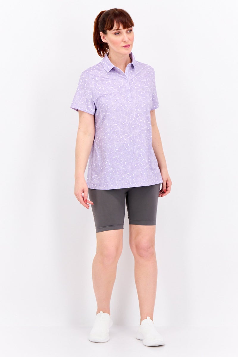 PUMA Women Sportswear Fit Short Sleeve Golf Polo Shirts, Lavender - Image 3
