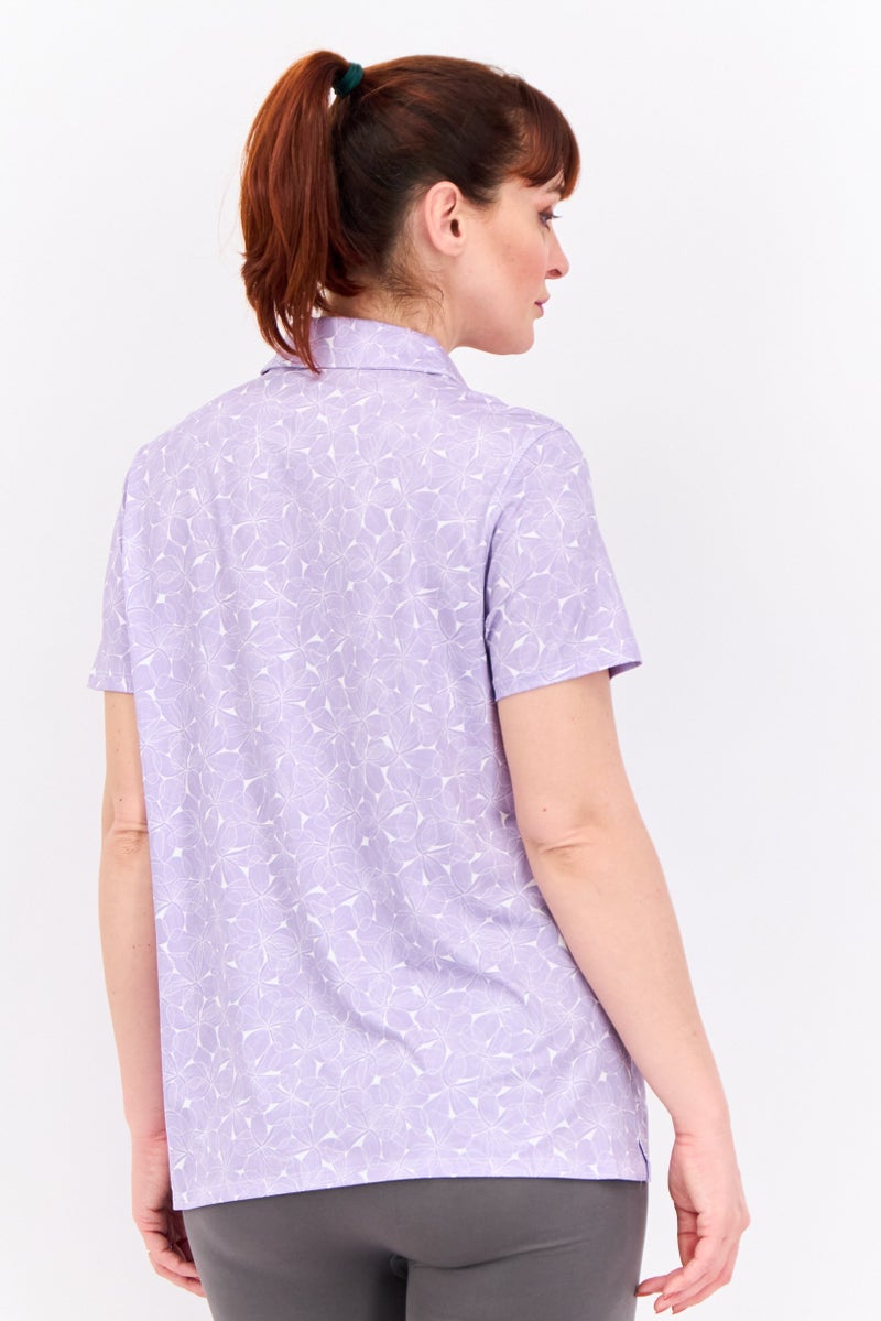 PUMA Women Sportswear Fit Short Sleeve Golf Polo Shirts, Lavender - Image 4