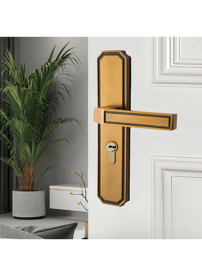 European Classic Silent Mechanical Door Lock Yellow Bronze Easy Install Durable Titanium Alloy - Image 1
