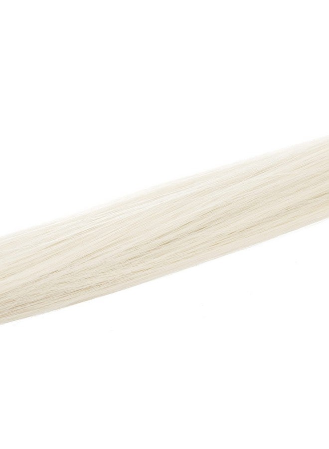 SWACC 12 Pcs Straight One Color Party Highlights Clip On In Hair Extensions Colored Hair Streak Synthetic Hairpieces (Platinum Blonde) - Image 5