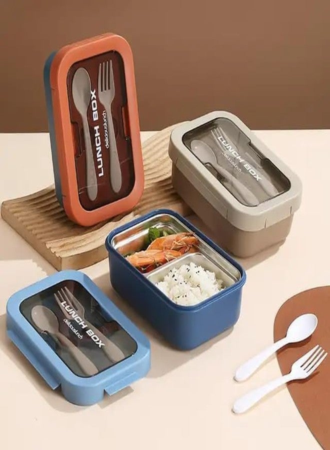 Whimsical Stainless Steel Food Storage Containers with Lid, Reusable, Meal Prep Rectangular Airtight Lunch Box, BPA Free & Leak Proof Snack Boxes for Salad, Leftovers (02 - Blue) - Image 4
