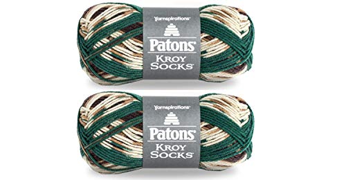 Patons Yarn خيوط جورب باتونز كروي، عبوة 2، وودسي - Image 1