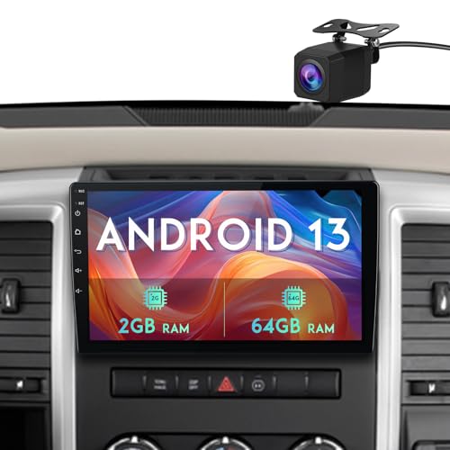 Votheon Car Stereo Radio for Jeep Wrangler JK 2007-2018 Dodge RAM 1500 Chrysler Compass Grand Cherokee, Android 13 2GB 64GB 10 Inch Touchscreen, Wireless CarPlay Android Auto, Backup Camera, FM AM WiFi RDS - Image 1