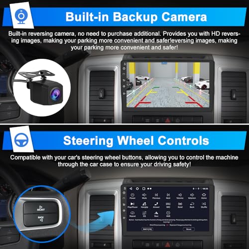 Votheon Car Stereo Radio for Jeep Wrangler JK 2007-2018 Dodge RAM 1500 Chrysler Compass Grand Cherokee, Android 13 2GB 64GB 10 Inch Touchscreen, Wireless CarPlay Android Auto, Backup Camera, FM AM WiFi RDS - Image 4