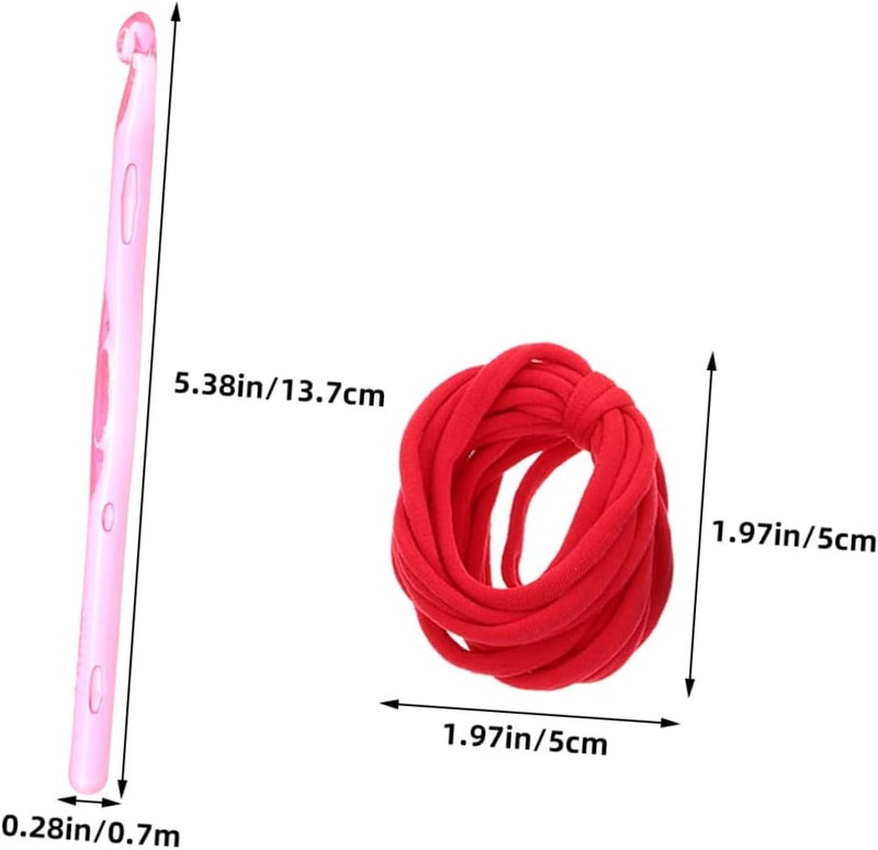 IWOWHERO 1set Elastic Weaving Craft Loops for DIY Potholders Colors Loops Crochet Hooks for Creative Projects and Educational Experiences - Image 2