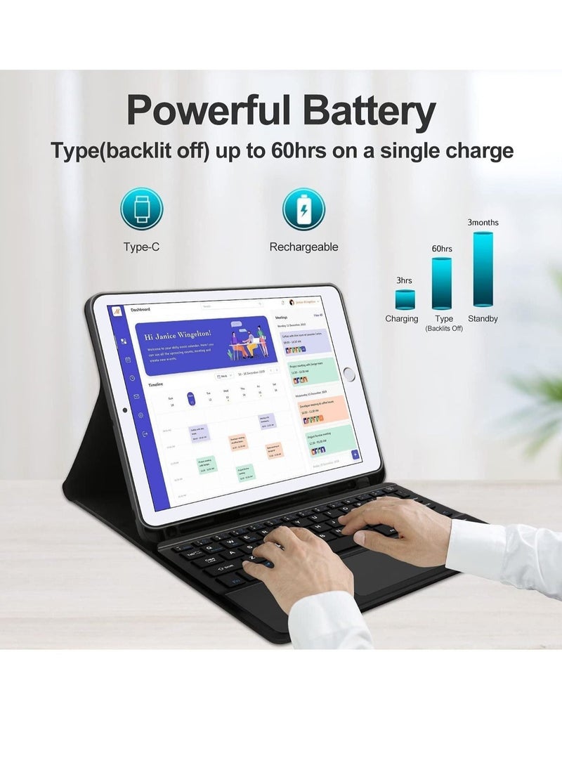 iPad Keyboard Case for iPad Air 4th Generation, Detachable Wireless Bluetooth Trackpad Keyboard, Smart Folio Cover with Pencil Holder, Fit for iPad Pro 11 Inch 2021/2020/2018 - Image 4