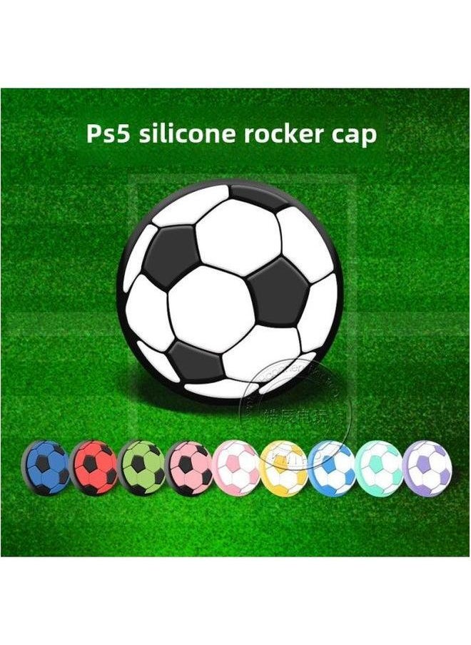 Generic - PS5PS4 Football Theme Rocker Cap Silicone XBOX ONE 360 Mushroom Head Button Soft Rubber Cap-Product Color:Black Background Green - Image 1