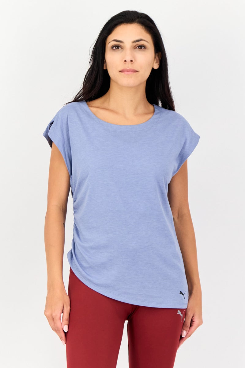 PUMA Women Sportswear Fit Short Sleeve Outdoor Top, Light Blue - Image 1