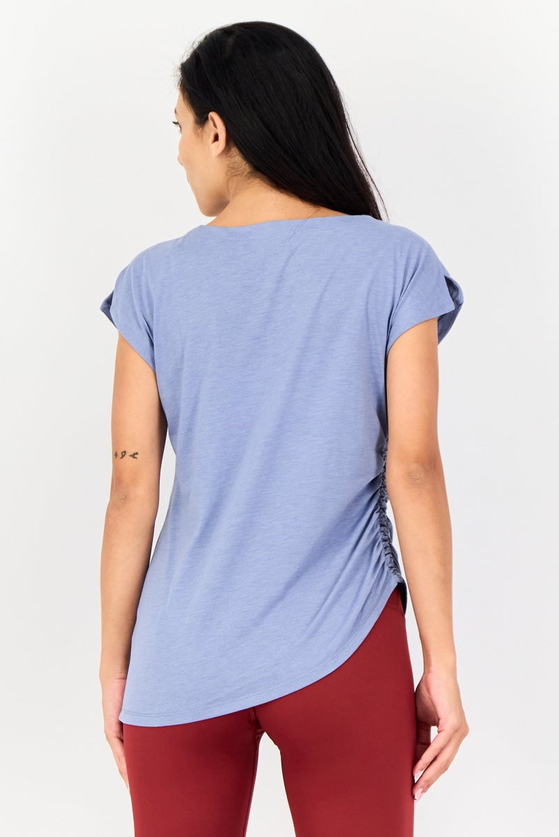 PUMA Women Sportswear Fit Short Sleeve Outdoor Top, Light Blue - Image 2