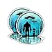 eDesign 2Pack Bigfoot Alien UFO Moon Sticker Decal Vinyl 4 Inches Alien Bigfoot Sticker for Car Truck Van Window Bumper Laptop Tablet Cup Tumbler Water Bottle and Any Smooth Surface - Image 2