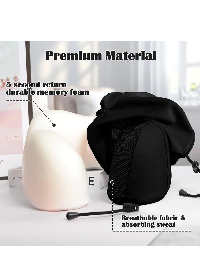 MNUK MNP-3 Neck Pillow for Travel, Grey|Memory Cotton U-Shaped Pillow with Magnetic Cloth |Machine Washable Ultimate Travel Pillow for Car, Flight & Nap