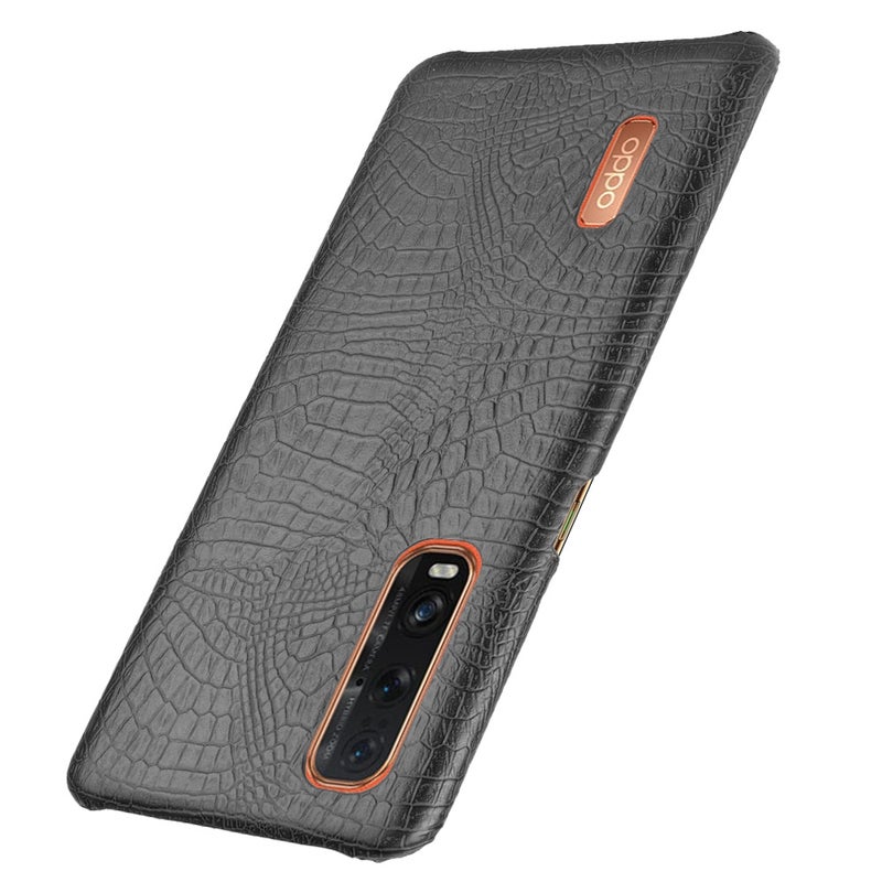 HuHa Case Cover For Oppo Find X2 Pro Shockproof Crocodile Texture PC + PU Case(Black) - Image 3