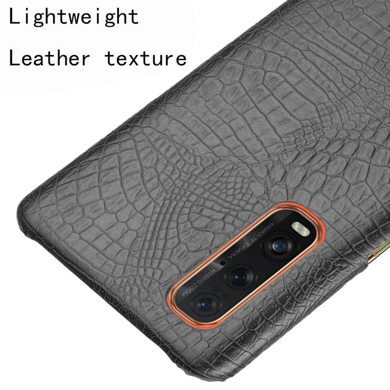 HuHa Case Cover For Oppo Find X2 Pro Shockproof Crocodile Texture PC + PU Case(Black) - Image 4