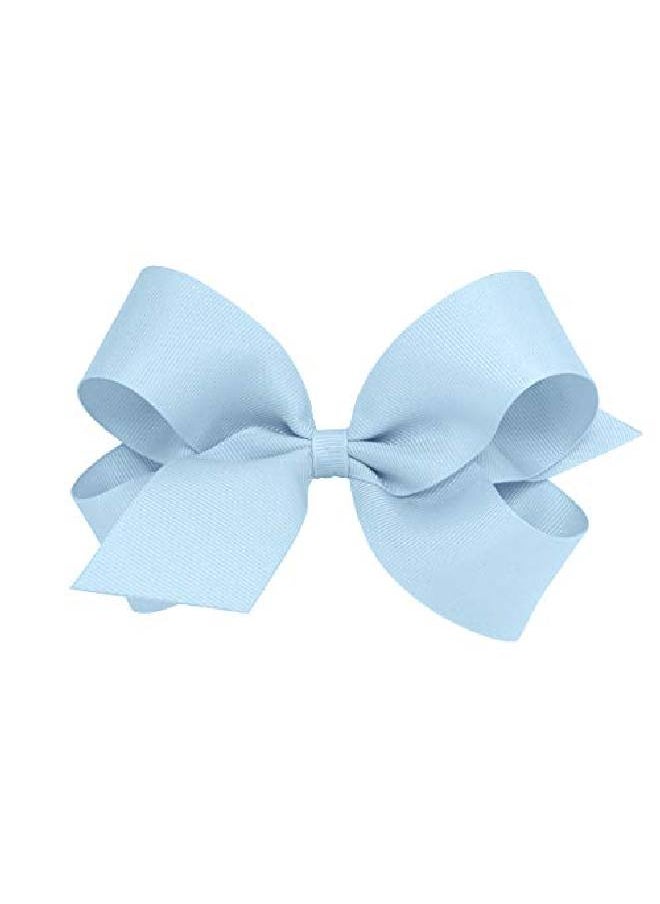 Wee Ones Girls' Large Grosgrain On A Weestay Clip W/Plain Wrap Millennium Blue  - Image 2