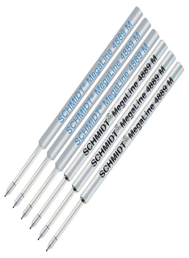 Lanier Pens Pack of 6 - Schmidt 4889 MegaLine Pressurized Ball Point Refill Blue/Black Ink Medium Tip - Image 1