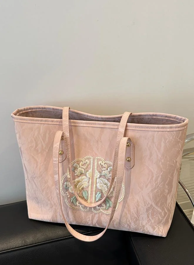 Take Two Pink Embroidered Shoulder Bag