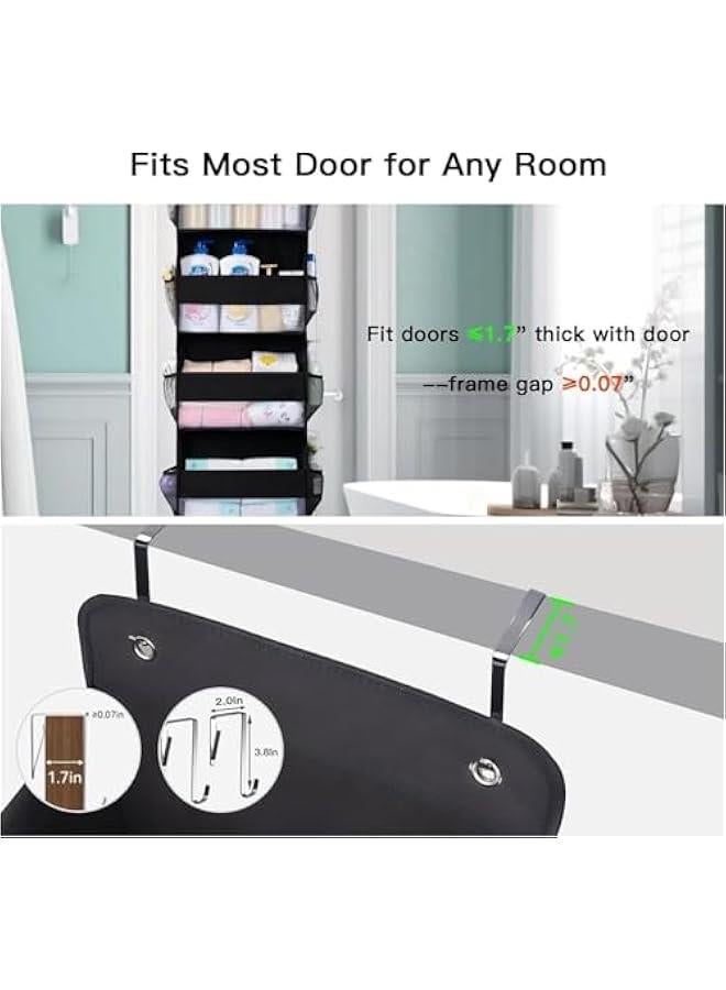 هوكور منظم فوق الباب من بايبي، منظمات الحمام والتخزين، تخزين العاب الحيوانات المحشوة،  مقاوم للتأرجح لاغراض الاطفال وحديثي الولادة (اسود) - Image 3