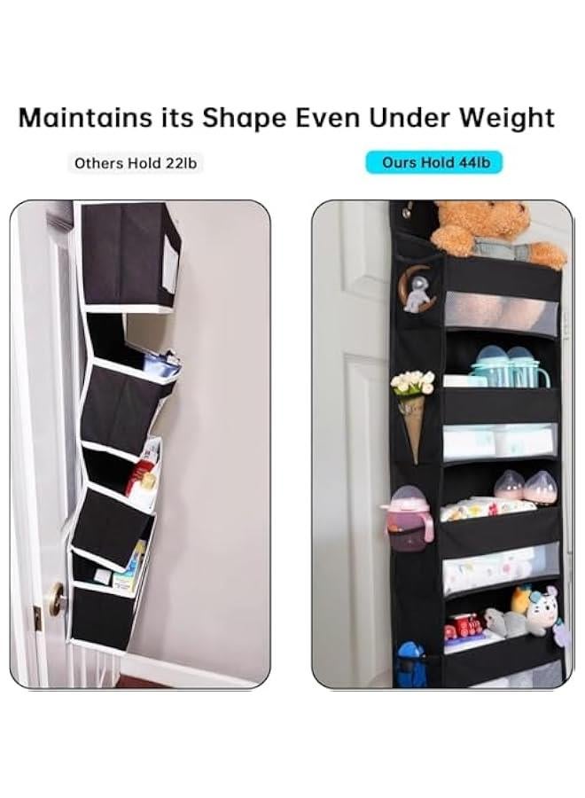 هوكور منظم فوق الباب من بايبي، منظمات الحمام والتخزين، تخزين العاب الحيوانات المحشوة،  مقاوم للتأرجح لاغراض الاطفال وحديثي الولادة (اسود) - Image 4