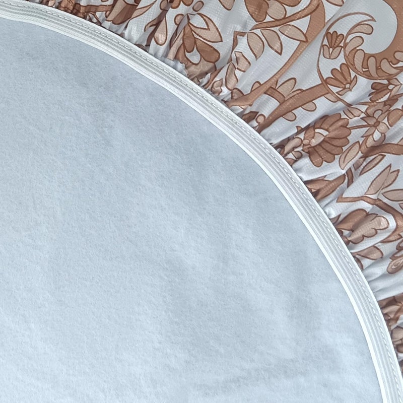 LIBERECOO Luxury Paisley Round Vinyl Tablecloth with Flannel Backing - Waterproof, Oilproof, Wipeable Dining Table Cover for Indoor/Outdoor Use - Image 5