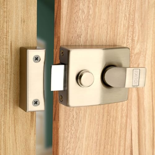 Duke Night Latch Door Lock, Satin Nickel Finish, Weather-Proof with Keys and Installation Hardware | Night Latch | Door Width 25mm-45mm| NL-ss - Image 1