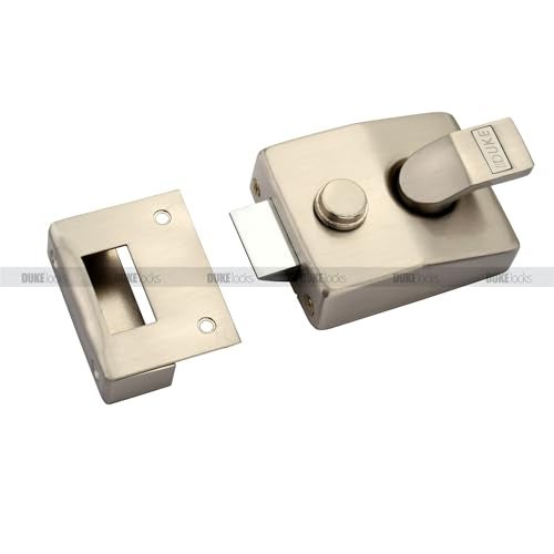 Duke Night Latch Door Lock, Satin Nickel Finish, Weather-Proof with Keys and Installation Hardware | Night Latch | Door Width 25mm-45mm| NL-ss - Image 4